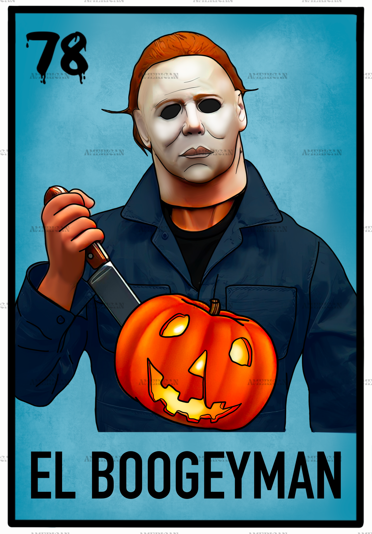 El Boogeyman Blue DTF Transfer