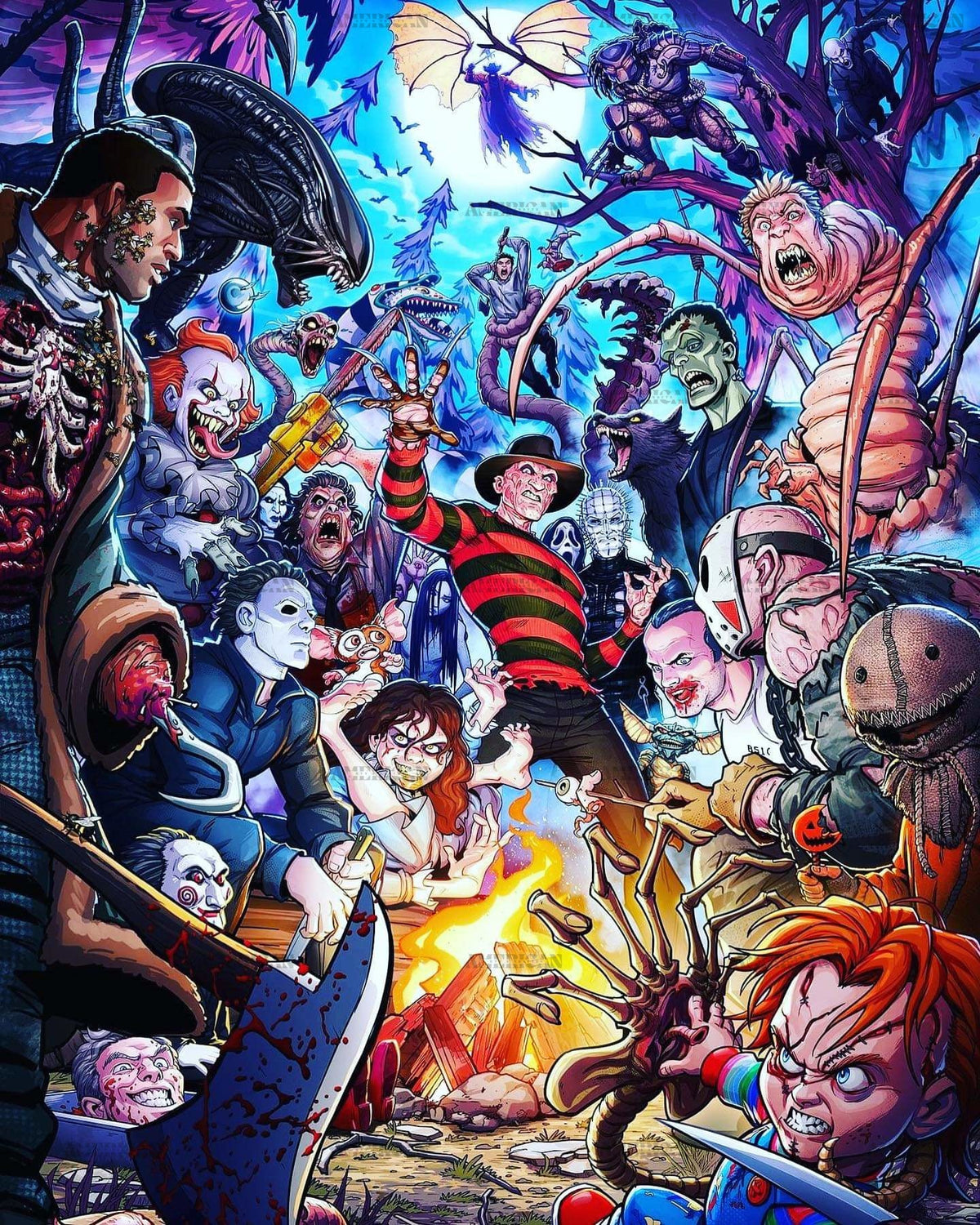 Halloween Crowd DTF Transfer