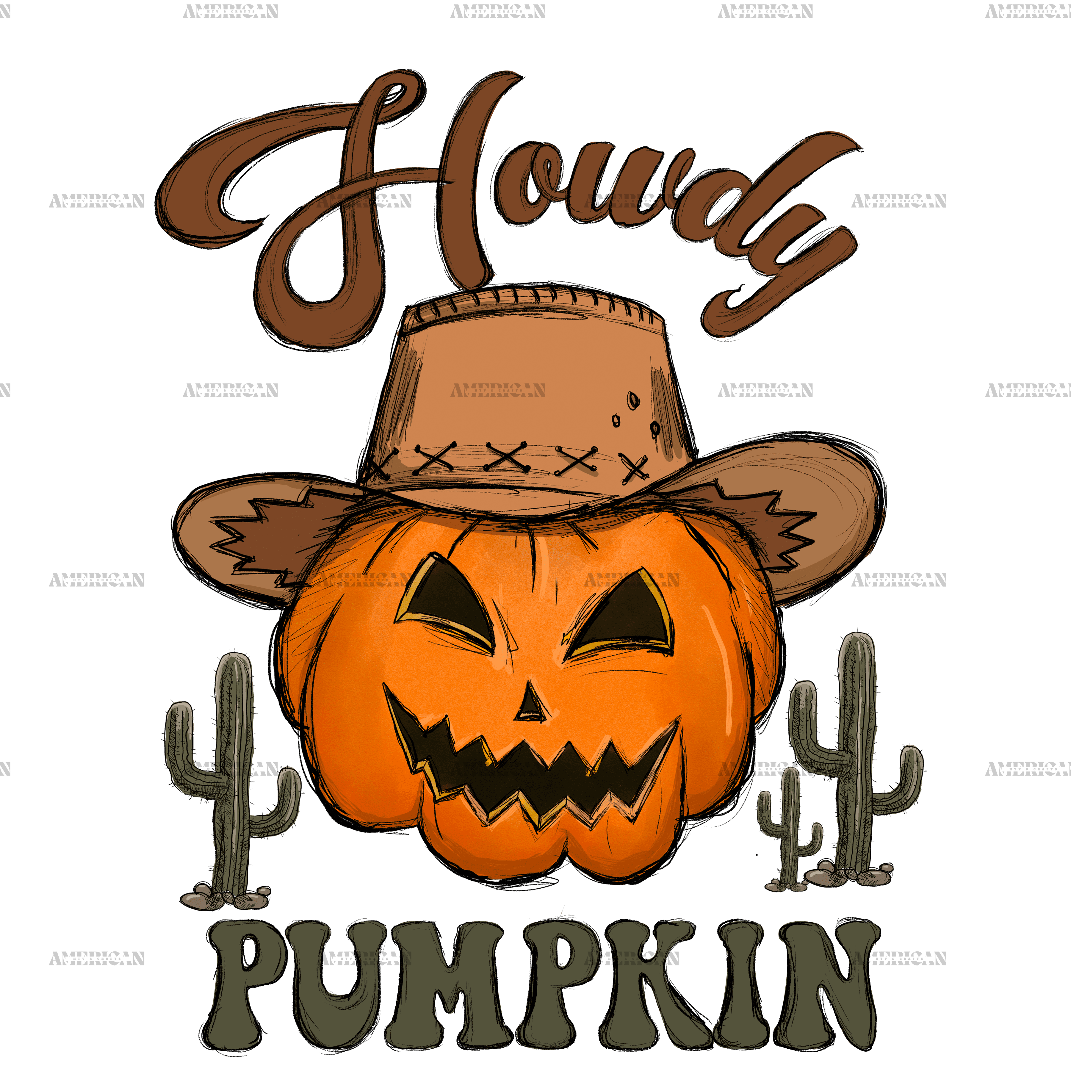 Howdy Pumpkin DTF Transfer