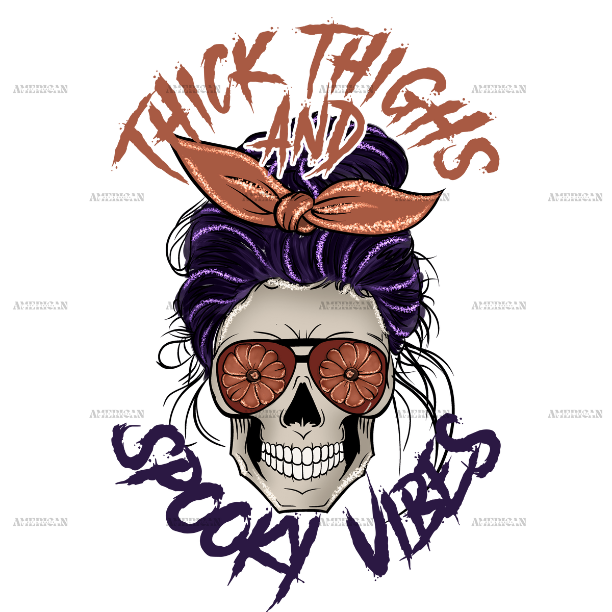 Thick thighs spooky vibes DTF Transfer